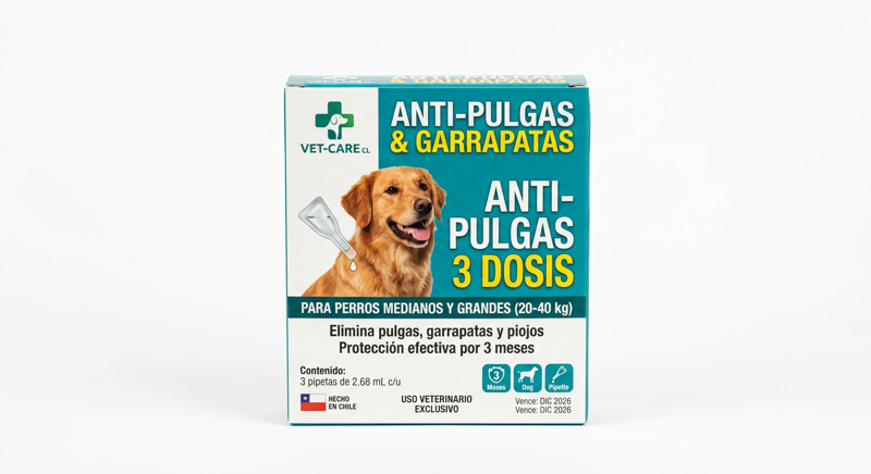 Pipeta Antipulgas y Garrapatas Perros M/L · 3 dosis
